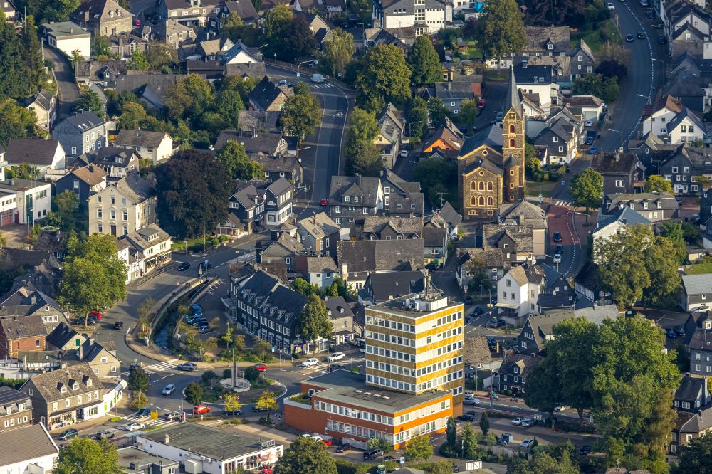 Aerial photograph Eiserfeld - Church building Eiserfeld at the Freiengruender street in Eiserfeld in the state North Rhine-Westphalia