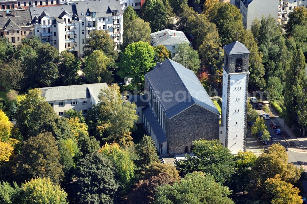 Chemnitz from the bird's eye view: Church St. Pauli at Chemnitz in the state of saxony