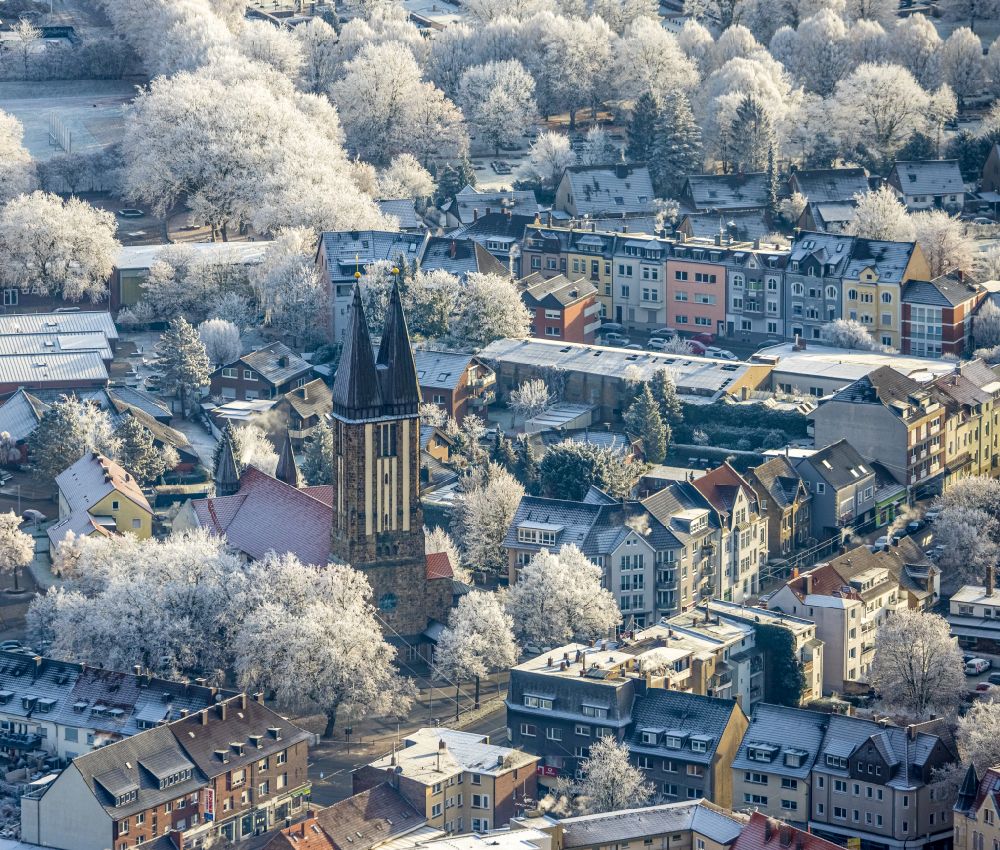 Aerial photograph Hamm - Church building of the Liebfrauenkirche in Hamm at Ruhrgebiet in the state North Rhine-Westphalia