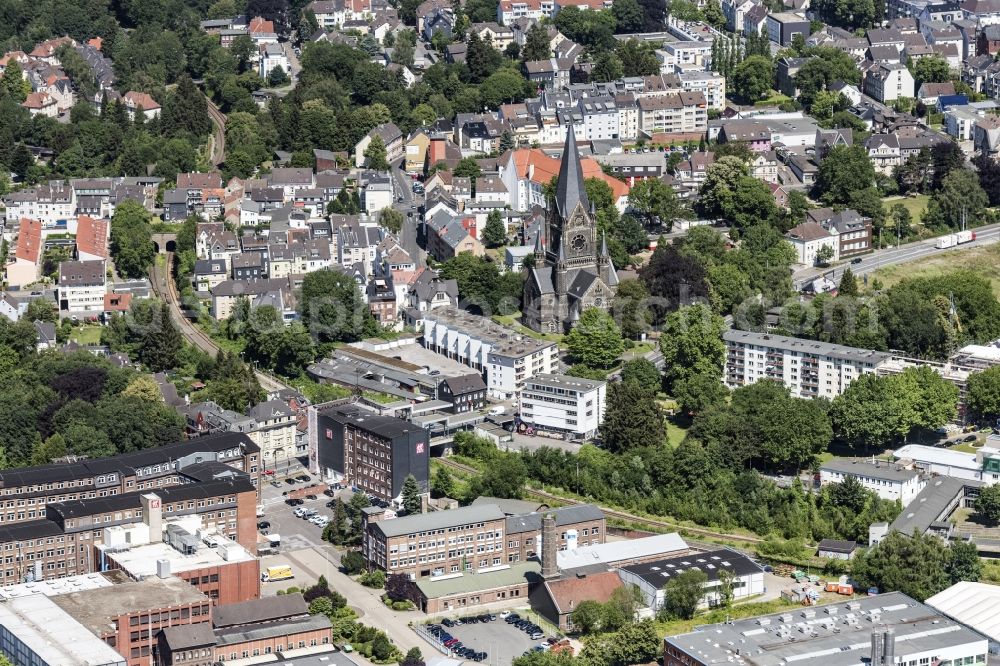Aerial image Solingen - Church building Ev. Luther-Kirchengemeinde in Solingen in the state North Rhine-Westphalia, Germany