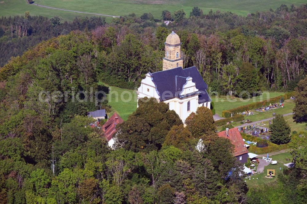 Aerial photograph Rechberg - Church building St. Maria in Rechberg in the state Baden-Wuerttemberg, Germany