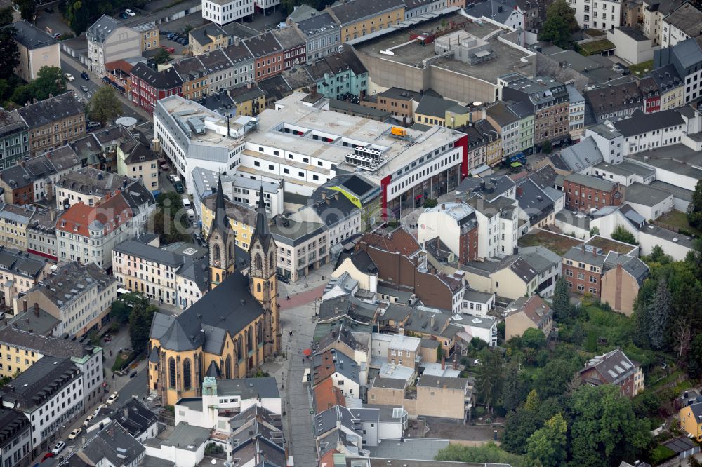 Aerial photograph Hof - Church building St. Marien on street Lorenzstrasse in Hof in the state Bavaria, Germany