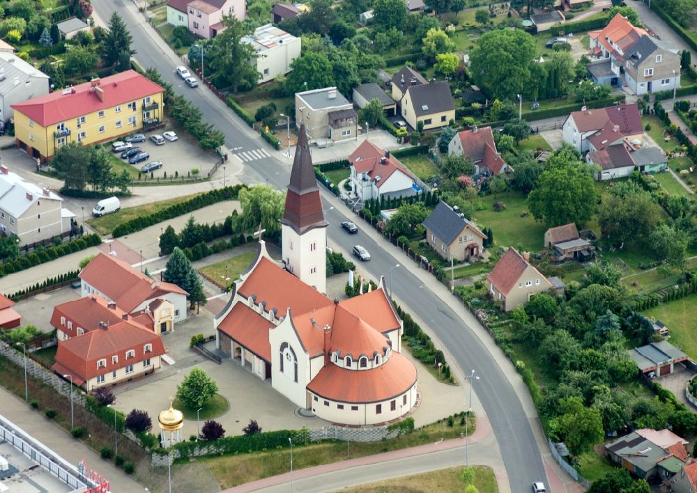 Zgorzelec from the bird's eye view: Church building in Zgorzelec in Woiwodschaft Niederschlesien, Poland