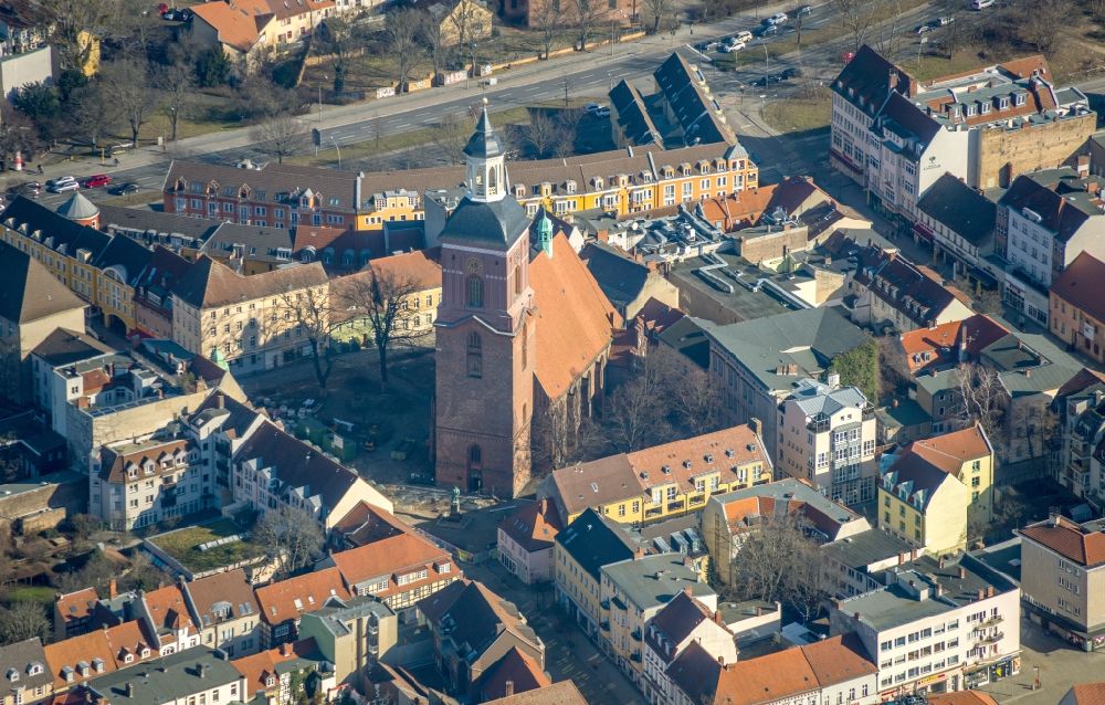 Aerial photograph Berlin - Church building St. Nicolai in of Altstadt Spandau in Berlin, Germany