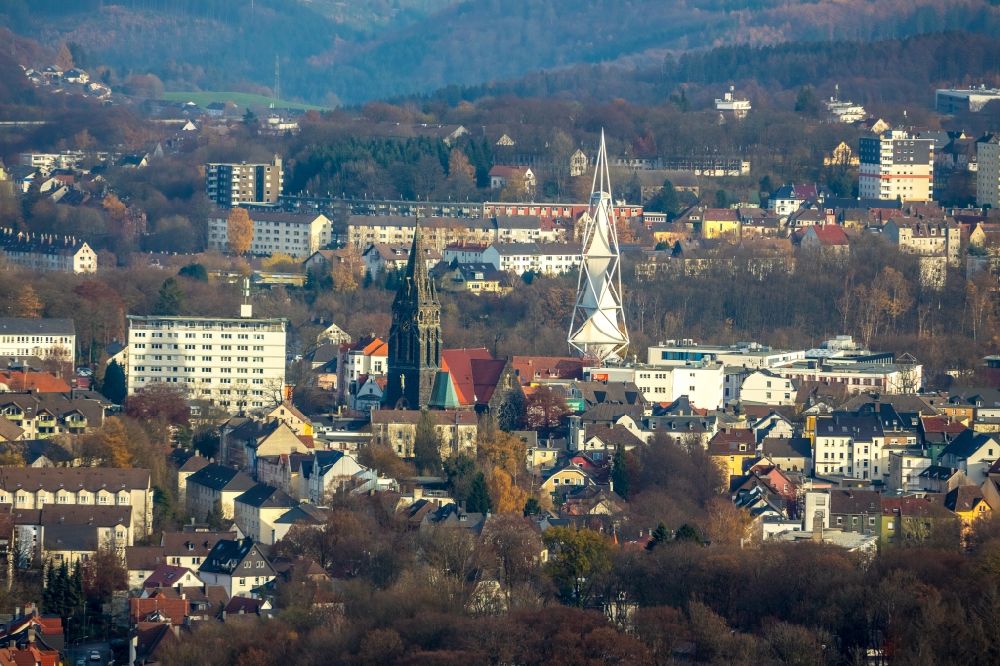 Aerial photograph Lüdenscheid - Church building in the village of in Luedenscheid in the state North Rhine-Westphalia, Germany