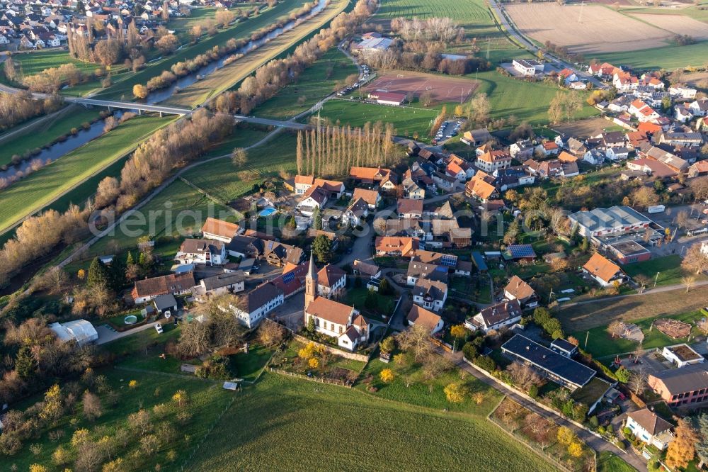 Aerial photograph Offenburg - Church building in the village of in the district Buehl in Offenburg in the state Baden-Wurttemberg, Germany