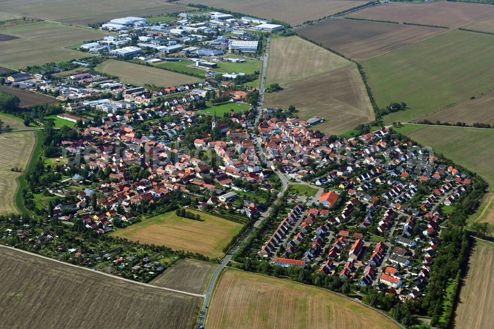 Erfurt from above - Church building in the village of in the district Kerspleben in Erfurt in the state Thuringia, Germany