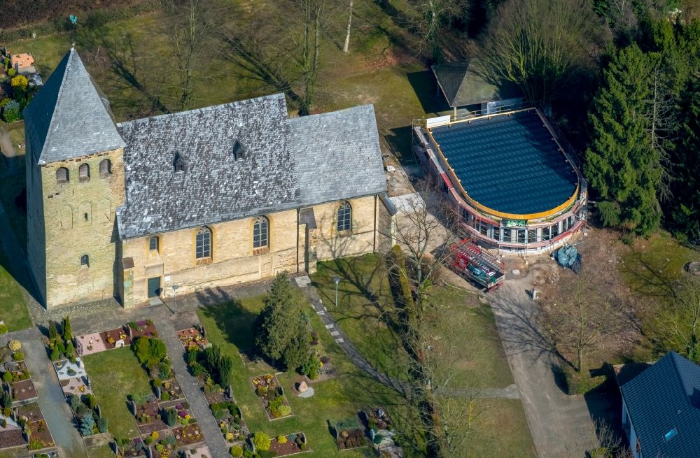Hamm from above - Church building in the district Uentrop in Hamm in the state North Rhine-Westphalia