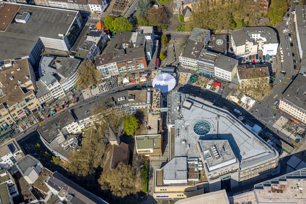 Aerial photograph Bochum - church building St. Pauls church in the district Innenstadt in Bochum at Ruhrgebiet in the state North Rhine-Westphalia, Germany