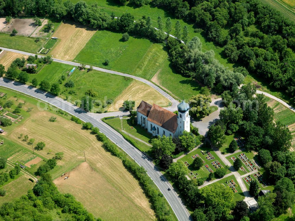 Aerial image Ammerbuch - Churches building the chapel of Poltringen in Ammerbuch in the state Baden-Wuerttemberg
