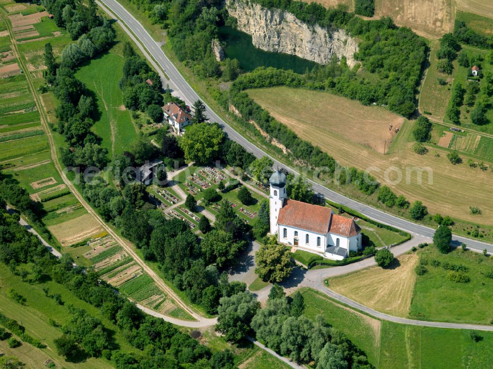 Aerial photograph Ammerbuch - Churches building the chapel of Poltringen in Ammerbuch in the state Baden-Wuerttemberg