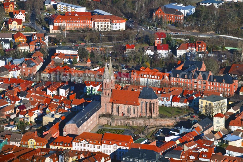 Heilbad Heiligenstadt from the bird's eye view: Church building in Propsteikirche St. Marien Old Town- center of downtown in Heilbad Heiligenstadt in the state Thuringia, Germany