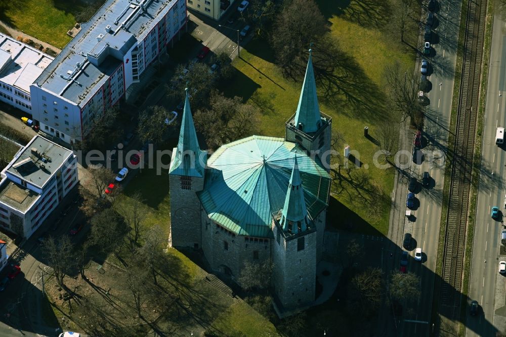 Aerial image Nürnberg - Church building Reformations-Gedaechtnis-Kirche in the district Rennweg in Nuremberg in the state Bavaria, Germany