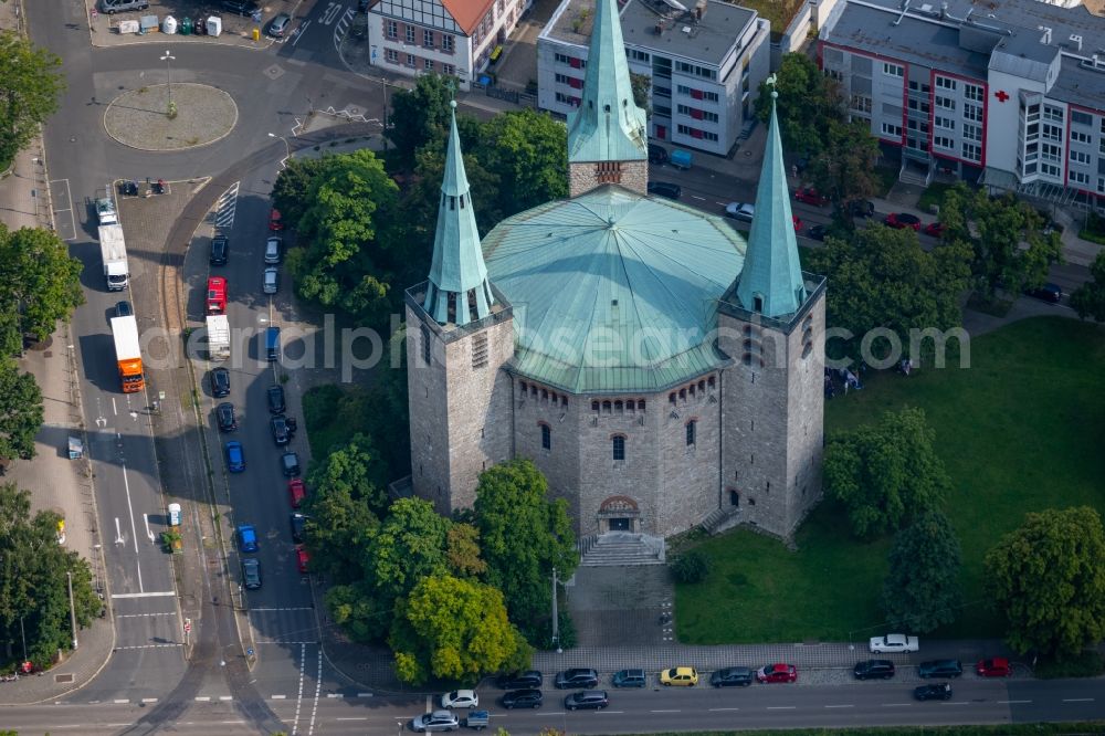 Aerial photograph Nürnberg - Church building Reformations-Gedaechtnis-Kirche in the district Rennweg in Nuremberg in the state Bavaria, Germany