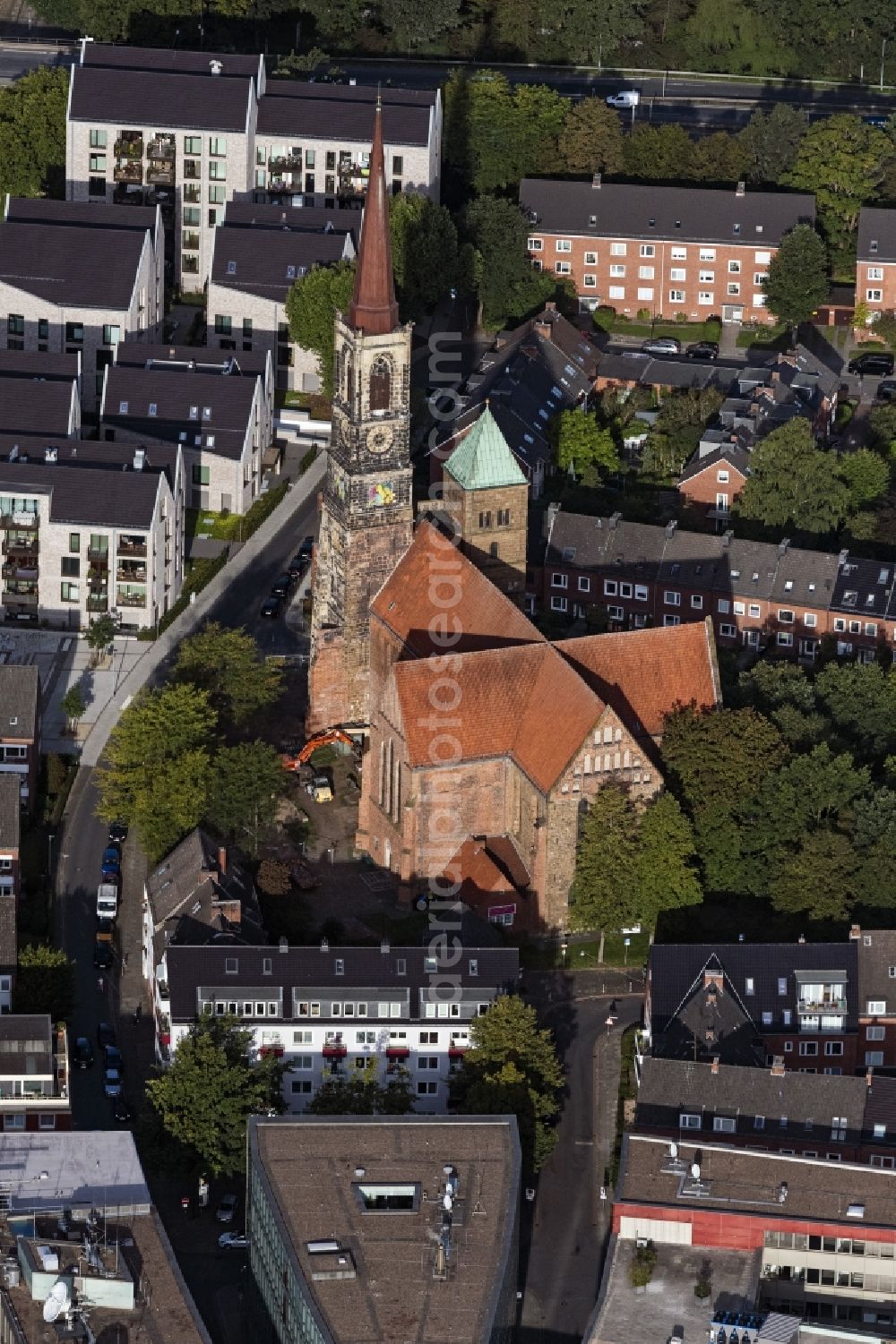 Aerial image Bremen - Church building of Stephanikirche in Bremen, Germany