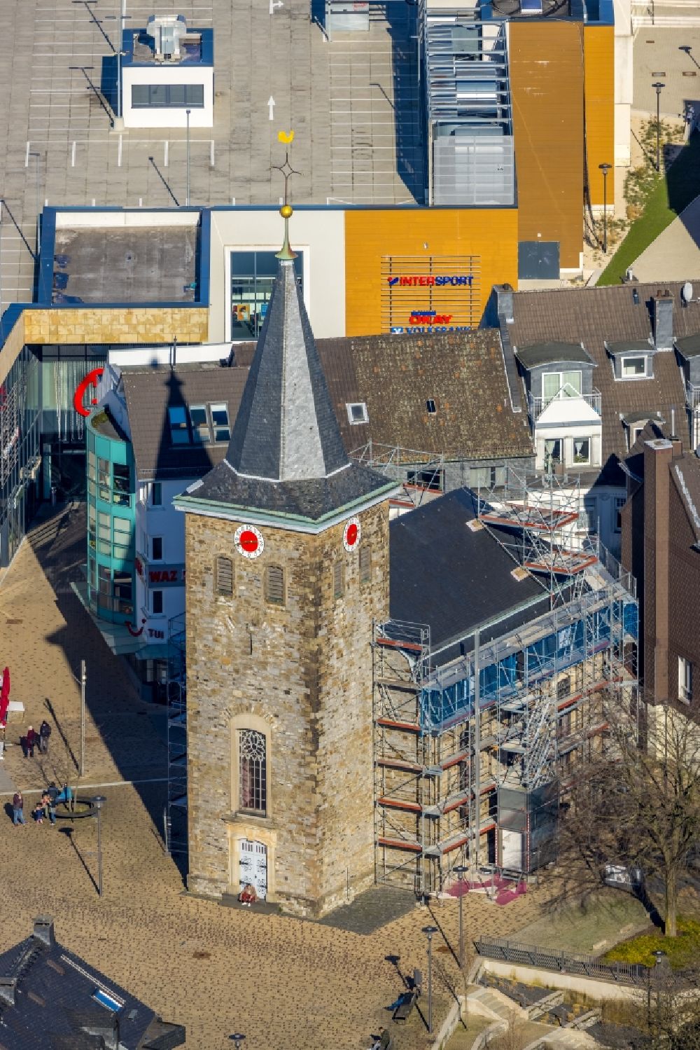 Aerial image Velbert - Churches building in Velbert in the state North Rhine-Westphalia, Germany