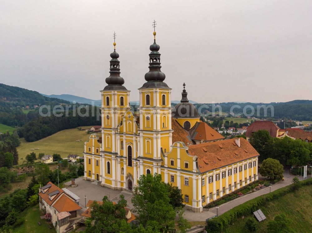 Aerial image Graz - Church building of Wallfahrtskirche Basilika Mariatrost in Graz in Steiermark, Austria