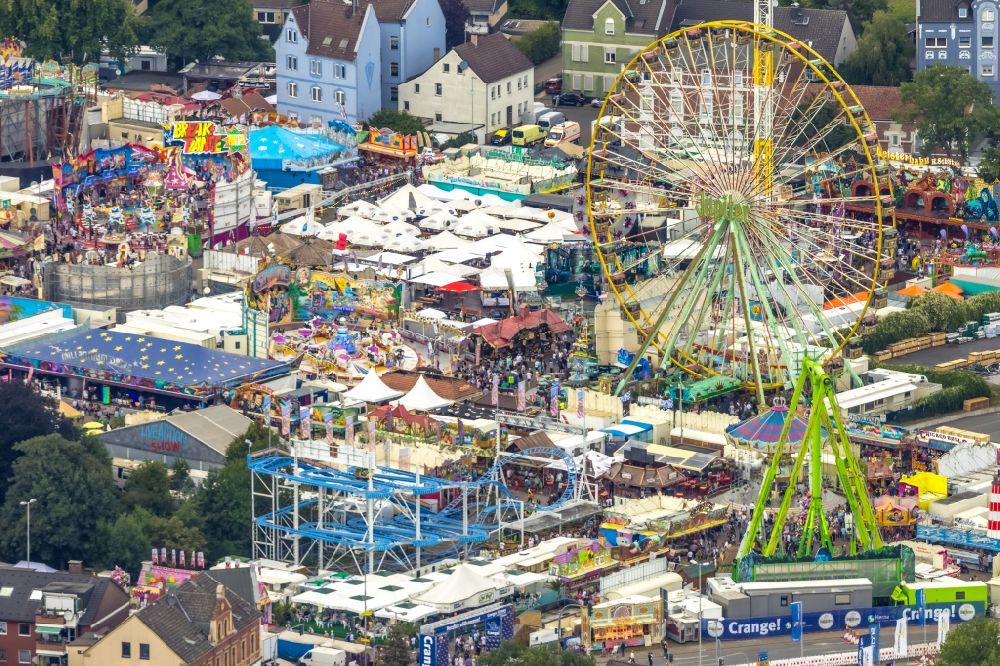 Herne from above - Fair - event location at festival Cranger Kirmes in Herne at Ruhrgebiet in the state North Rhine-Westphalia