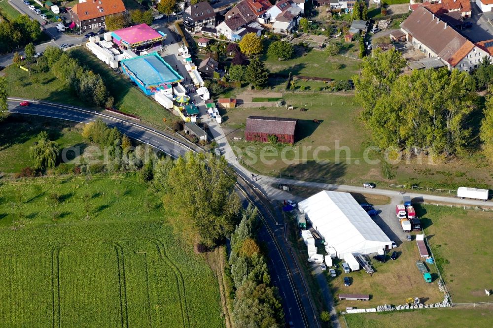 Aerial photograph Bovenden - Fair - event location at festival Erntedankfest in Bovenden in the state Lower Saxony, Germany
