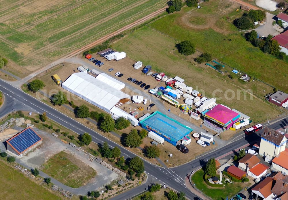 Aerial photograph Friedland - Fair - event location at festival Kirmes Gross Schneen in Friedland in the state Lower Saxony, Germany