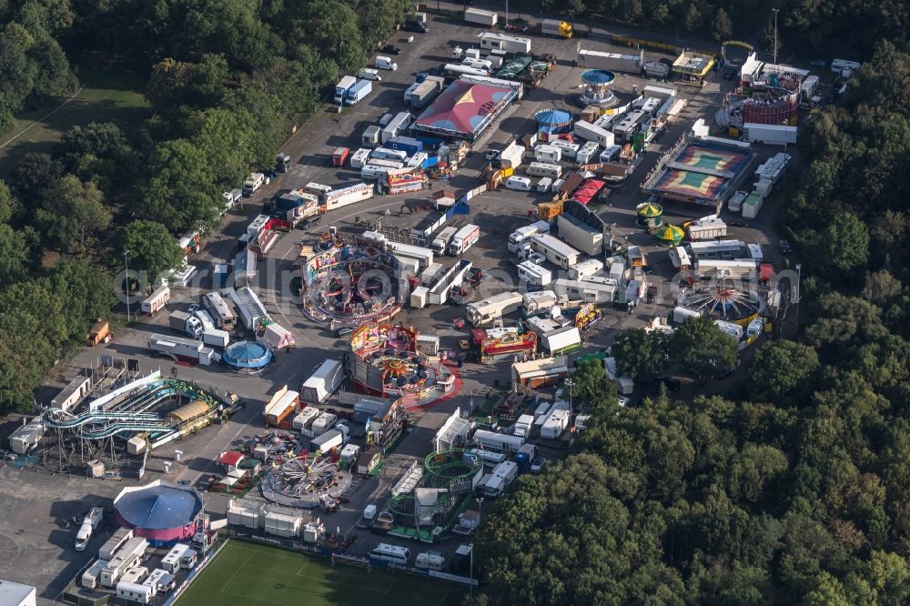 Leipzig from the bird's eye view: fair - event location at festival Leipziger Kleinmesse on street cottaweg in the district Altlindenau in Leipzig in the state Saxony, Germany