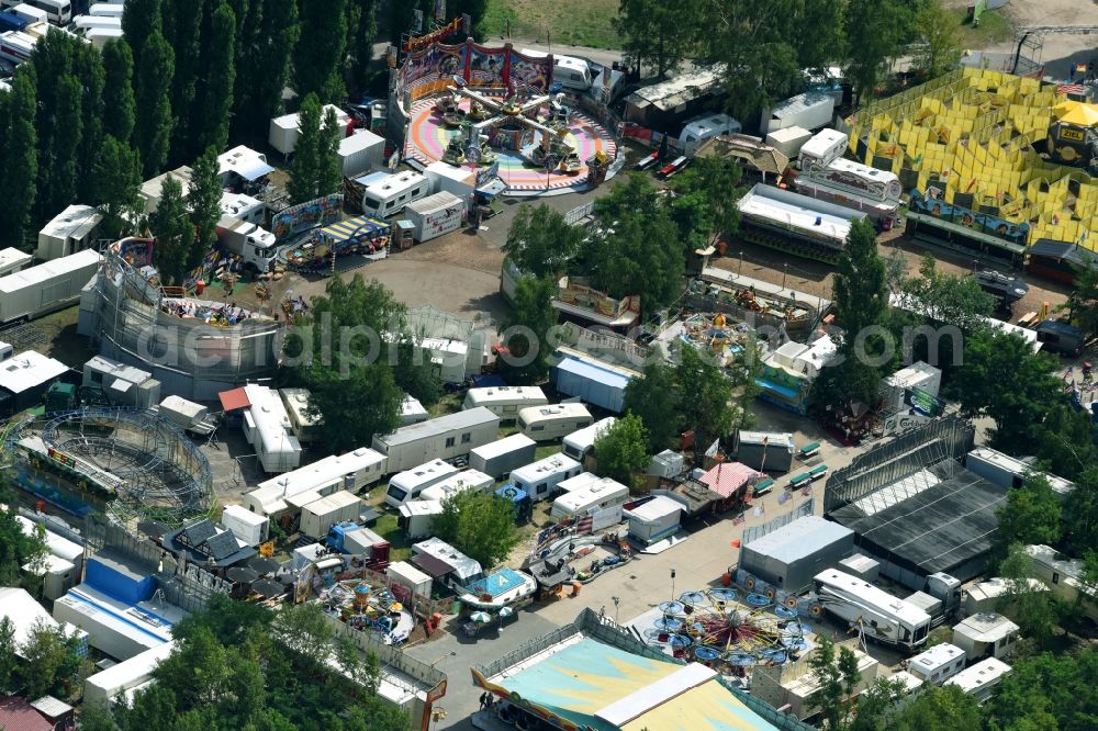Berlin from the bird's eye view: Fair - event location at festival in Marienpark in the district Bezirk Steglitz-Zehlendorf in Berlin, Germany