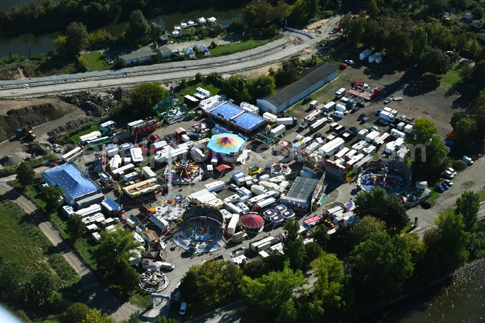 Aerial photograph Magdeburg - Fair - event location at festival Fruehjahrsmesse on Messeplatz Max Wille in Magdeburg in the state Saxony-Anhalt, Germany