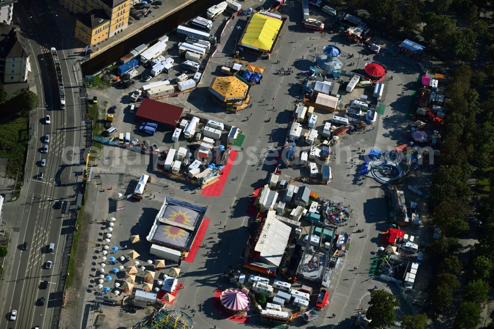 Aerial photograph Augsburg - Fair - event location at festival on Plaerrer in the district Stadtjaegerviertel in Augsburg in the state Bavaria, Germany