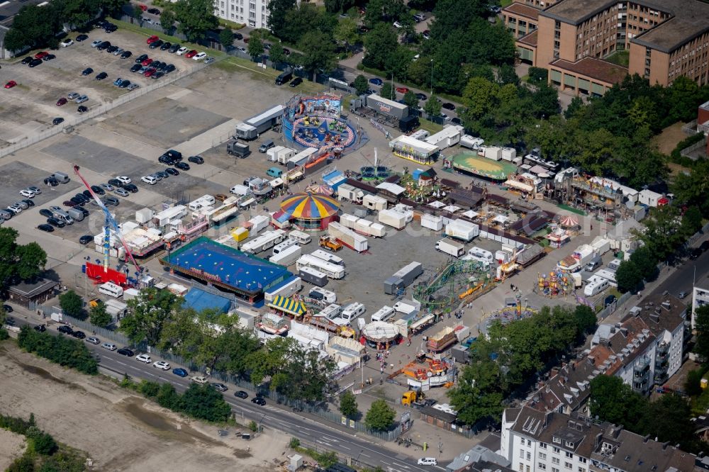Aerial photograph Aachen - Fair - event location at festival on Bendplatz in Aachen in the state North Rhine-Westphalia, Germany
