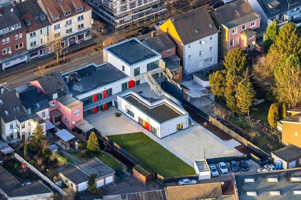Hamm from above - Kindergarten building and Nursery school on Wilhelmstrasse in Hamm in the state North Rhine-Westphalia, Germany