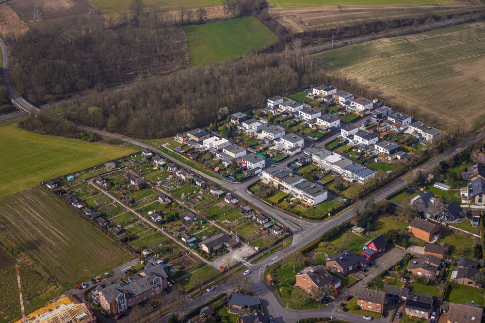 Aerial photograph Ahlen - Allotments gardens plots of the association - the garden colony on street Lambertistrasse in the district Dolberg in Ahlen in the state North Rhine-Westphalia, Germany