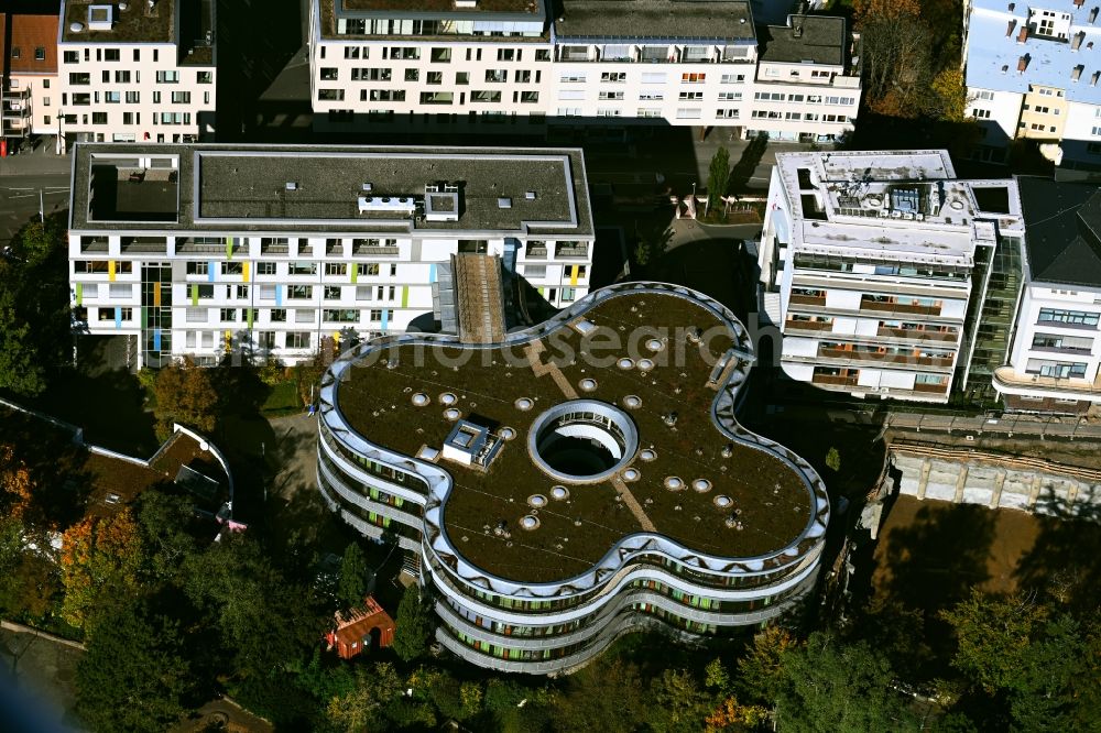 Darmstadt from above - Clinic grounds and buildings of the Darmstadt Children's Clinics and Alice Hospital Darmstadt on Dieburger Strasse in the district of Mathildenhoehe in Darmstadt in the state of Hesse, Germany