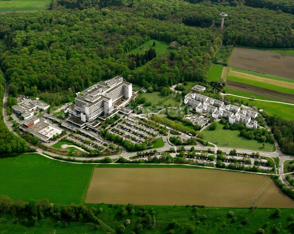 Aerial photograph Göppingen - Hospital grounds of the Clinic ALB FILS KLINIKEN GmbH on the Eichertstrasse in Goeppingen in the state Baden-Wuerttemberg, Germany