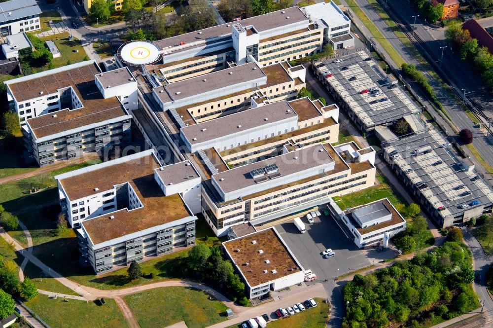 Aerial photograph Erfurt - hospital grounds of the Clinic Helios Klinikum Erfurt in the district Andreasvorstadt in Erfurt in the state Thuringia, Germany