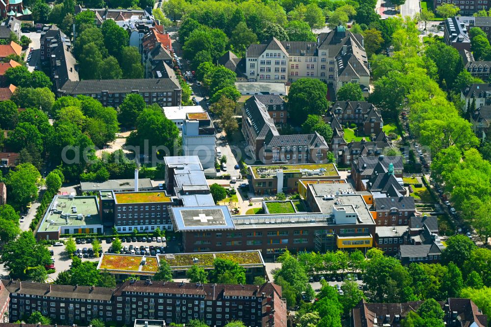 Aerial photograph Hamburg - Hospital grounds of the Clinic AKK Altonaer Kinderkrankenhaus gGmbH on street Bleickenallee in the district Altona in Hamburg, Germany
