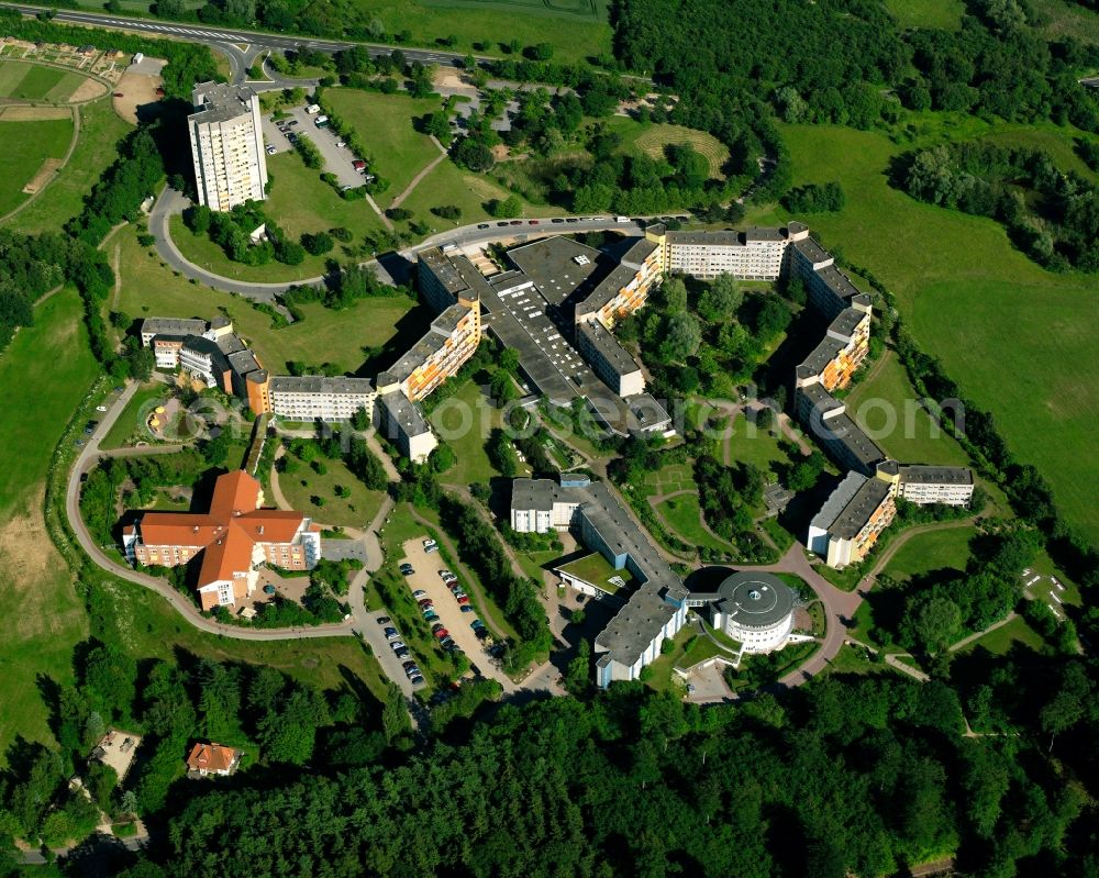 Ratzeburg from the bird's eye view: Hospital grounds of the Clinic AMEOS Reha Klinikum Ratzeburg in the district Farchauer Muehle in Ratzeburg in the state Schleswig-Holstein, Germany