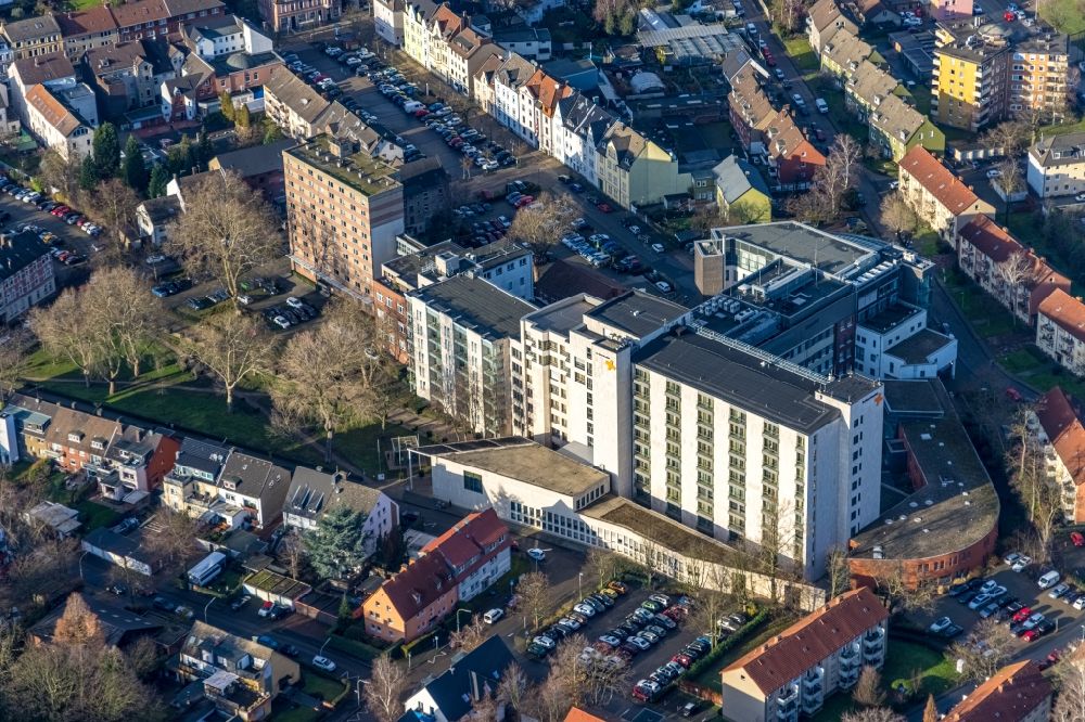 Aerial photograph Herne - Hospital grounds of the Clinic St. Anna Hospital on Hospitalstrasse in Herne in the state North Rhine-Westphalia, Germany