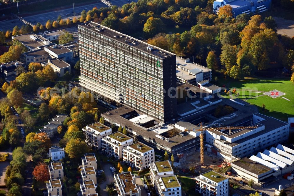 Aerial image Hamburg - Hospital grounds of the Clinic Asklepios Klinik Altona on Paul-Ehrlich-Strasse in the district Altona in Hamburg, Germany