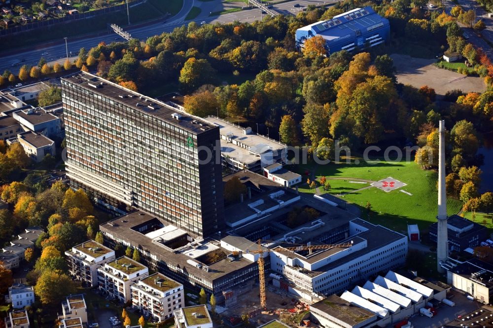 Aerial photograph Hamburg - Hospital grounds of the Clinic Asklepios Klinik Altona on Paul-Ehrlich-Strasse in the district Altona in Hamburg, Germany