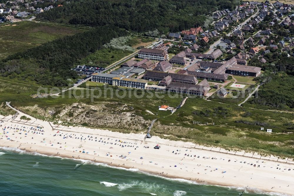 Sylt from the bird's eye view: Hospital grounds of the Clinic Asklepios Nordseeklinik in Sylt in the state Schleswig-Holstein, Germany