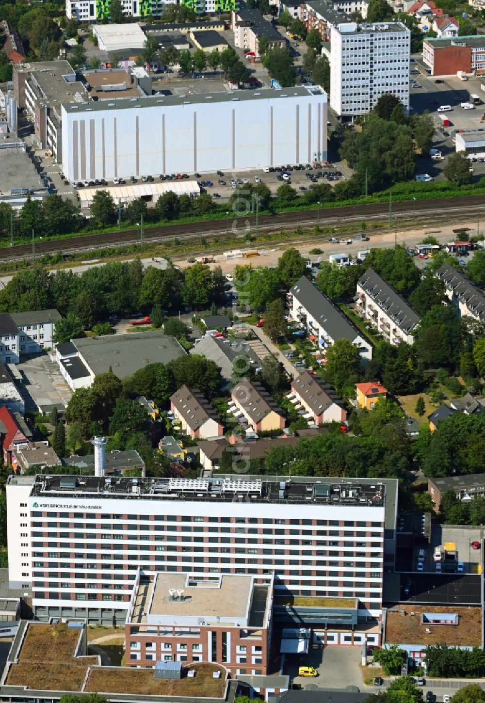 Hamburg from above - Hospital grounds of the Clinic Asklepios Wandsbek in the district Marienthal in Hamburg, Germany