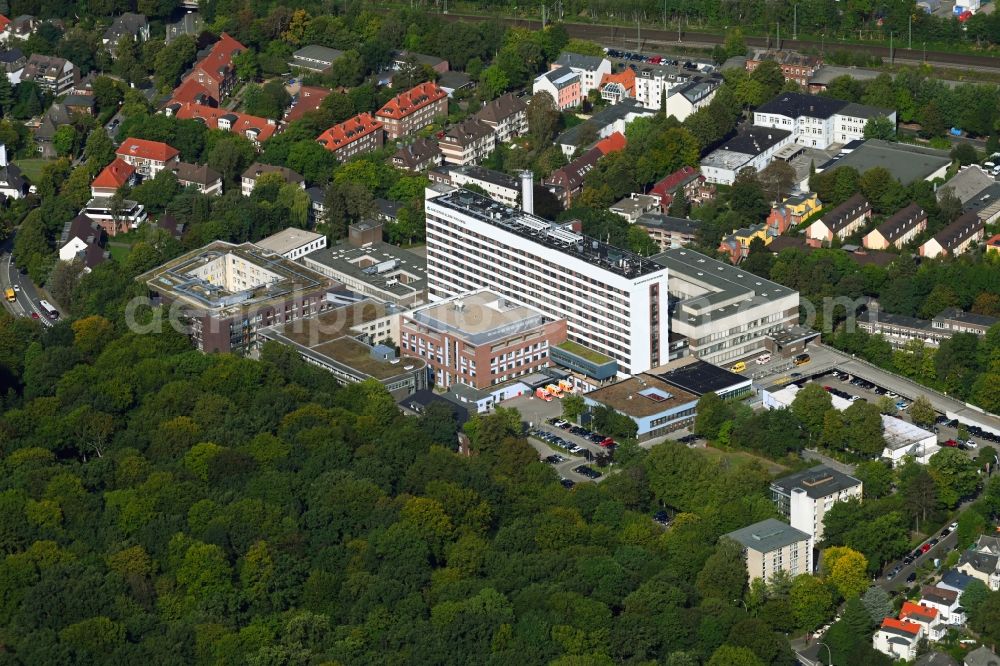 Aerial photograph Hamburg - Hospital grounds of the Clinic Asklepios Wandsbek in the district Marienthal in Hamburg, Germany