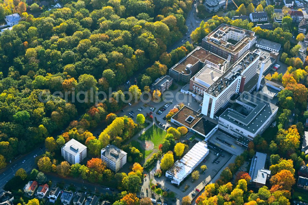 Aerial image Hamburg - Hospital grounds of the Clinic Asklepios Wandsbek in the district Marienthal in Hamburg, Germany