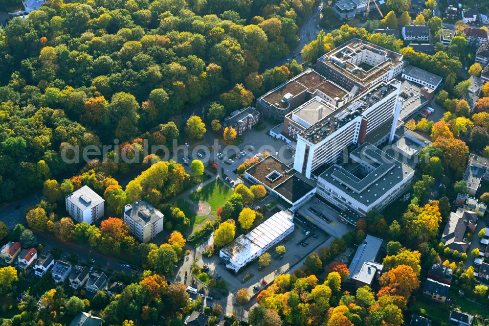 Aerial photograph Hamburg - Hospital grounds of the Clinic Asklepios Wandsbek in the district Marienthal in Hamburg, Germany