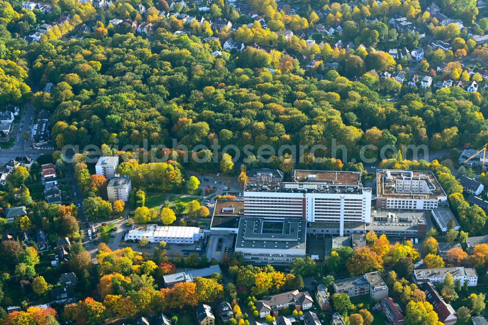 Hamburg from above - Hospital grounds of the Clinic Asklepios Wandsbek in the district Marienthal in Hamburg, Germany