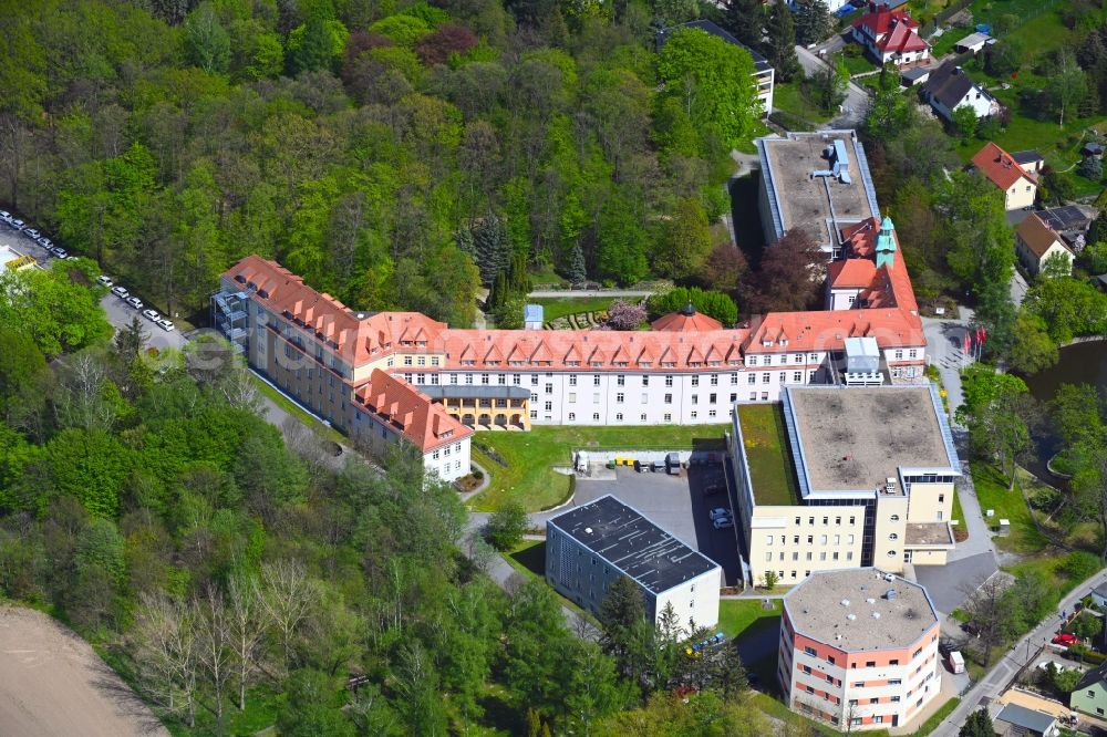 Aerial image Görlitz - Hospital grounds of the Clinic St. Carolus on the Carolus street in Goerlitz in the state Saxony, Germany