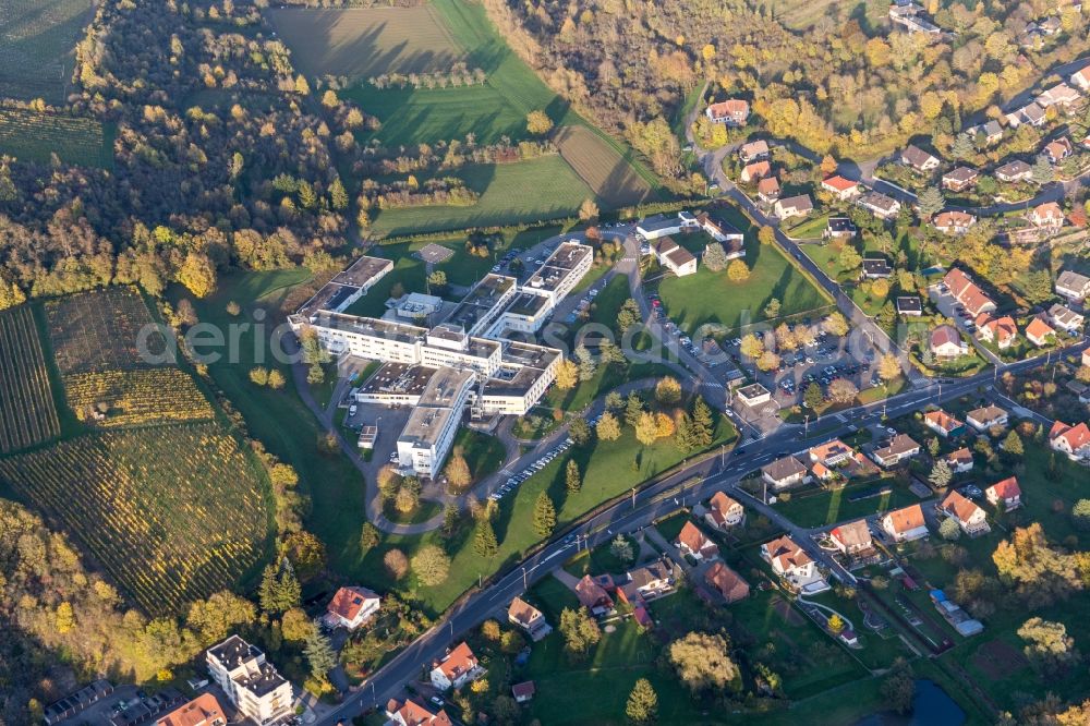 Aerial image Wissembourg - Hospital grounds of the Clinic Centre Hospitalier de la Lauter in Wissembourg in Grand Est, France