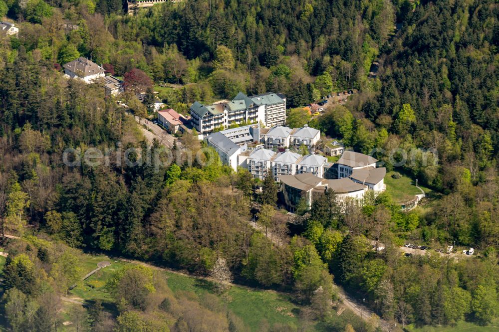 Aerial photograph Baden-Baden - Hospital grounds of the Clinic cts Klinik Korbmattfelsenhof in Baden-Baden in the state Baden-Wuerttemberg, Germany