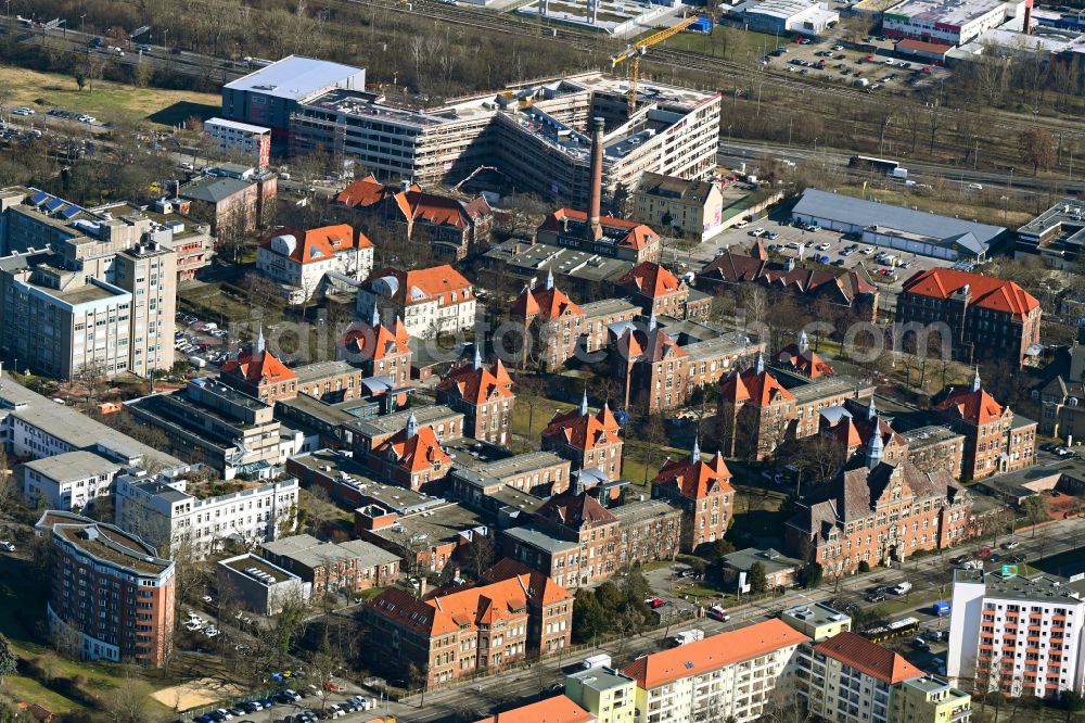 Aerial image Berlin - Hospital grounds of the Clinic DRK Kliniken Berlin Westend on Spandauer Damm in the district Westend in Berlin, Germany
