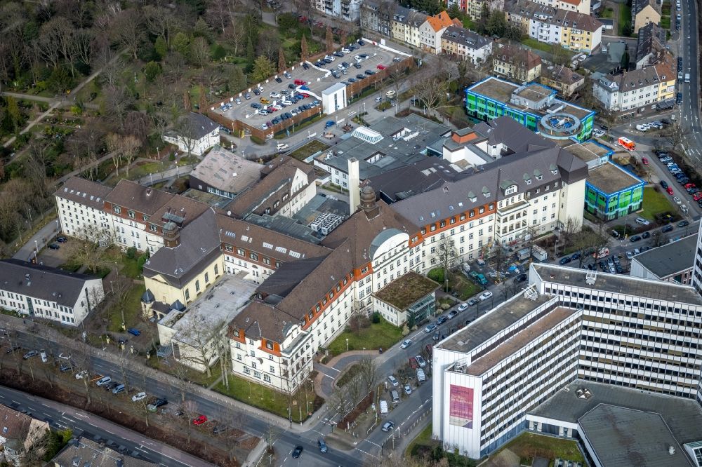 Aerial image Essen - Hospital premises of the hospital Elisabeth Hospital Essen in Essen in the federal state of North Rhine-Westphalia, Germany